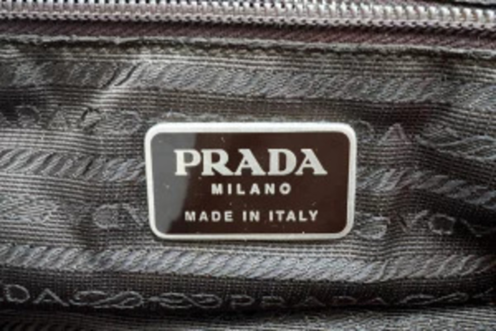 Prada Tote Triangle Plate Tessuto Khaki Green - Picture 9 of 9
